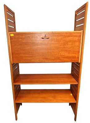 Lot 279 - ROBERT HEAL FOR STAPLES - LADDERAX - MID CENTURY TEAK ONE BAY MODULAR WALL UNIT