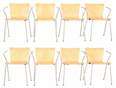 Lot 466 - VICO MAGISTRETTI FOR FRITZ HANSEN - VICO DUO - EIGHT DINING CHAIRS