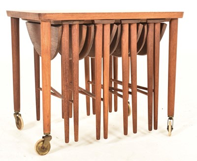 Lot 477 - POUL HUNDEVAD, DENMARK - MID CENTURY RETRO TEAK QUARTETTO NEST OF TABLES