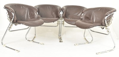 Lot 293 - GASTONE RINALDI FOR THEMA, ITALY - MID CENTURY 1970S CHROME & LEATHER ' FLYNN ' CHAIRS