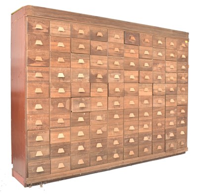 Lot 50 - LARGE 20TH CENTURY OAK & PINE HABERDASHERY 100 DRAWER CABINET