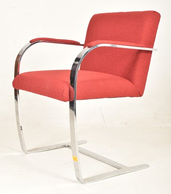 Lot 332 - KNOLL STUDIOS - BRNO CHAIR - CHROME UPHOLSTERED ARMCHAIR