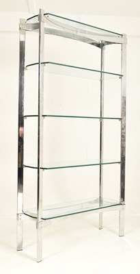 Lot 35 - RICHARD YOUNG FOR MERROW ASSOCIATES - CHROME & GLASS SHELVING UNIT
