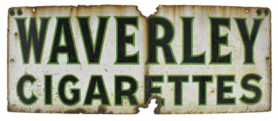 Lot 15 - WAVERLEY CIGARETTES - ENAMEL ADVERTISING SIGN