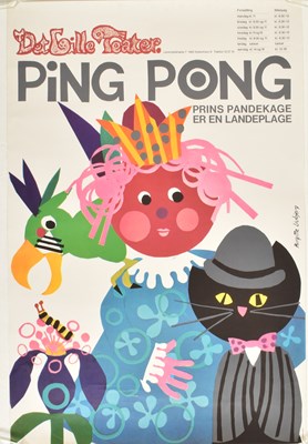 Lot 525 - DET LILLE THEATRE - VINTAGE DANISH CHILDREN'S THEATRICAL POSTER