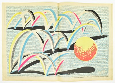 Lot 245 - AFTER DAVID HOCKNEY (B. 1937) - A BOUNCE FOR BRADFORD - COLOUR LITHOGRAPH