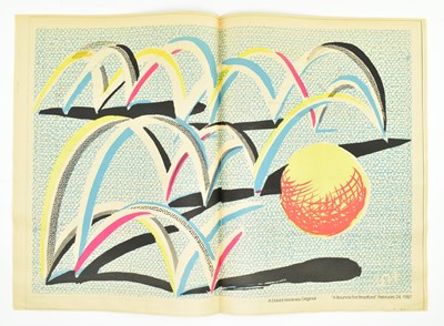Lot 515 - AFTER DAVID HOCKNEY (B. 1937) - A BOUNCE FOR BRADFORD - COLOUR LITHOGRAPH