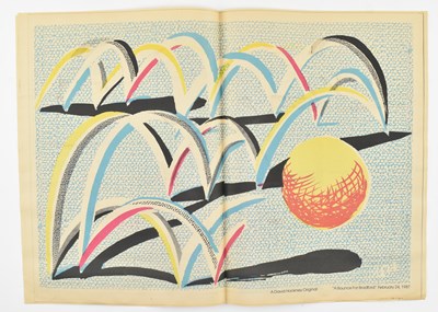 Lot 25 - AFTER DAVID HOCKNEY (B. 1937) - A BOUNCE FOR BRADFORD - COLOUR LITHOGRAPH