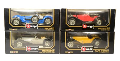 Lot 196 - DIECAST - X4 BURAGO 1/18 SCALE DIECAST MODEL CARS
