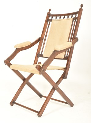 Lot 201 - PRIVATE COLLECTION OF DERREN BROWN - VICTORIAN MAHOGANY CAMPAIGN FOLDING CHAIR