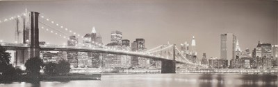 Lot 433 - VINTAGE IKEA LIGHT UP PRINT ON CANVAS OF BROOKLYN BRIDGE