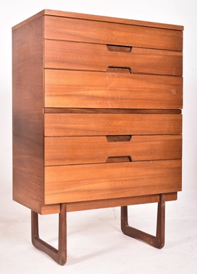 Lot 75 - GUNTHE HOFFSTEADFOR UNIFLEX - MID CENTURY TEAK & WALNUT CHEST OF DRAWERS