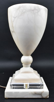 Lot 161 - CONTEMPORARY AMERICAN ALABASTER & PERSPEX GOBLET DESK LAMP