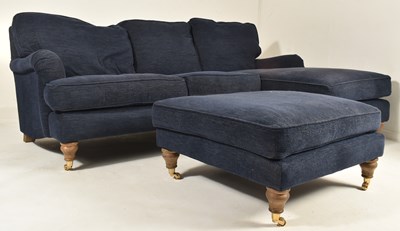 Lot 580 - BRITISH MODERN DESIGN THREE SEATER SOFA AND OTTOMAN