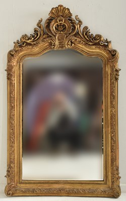 Lot 377 - LARGE 20TH CENTURY ROCOCO STYLE HANGING MIRROR
