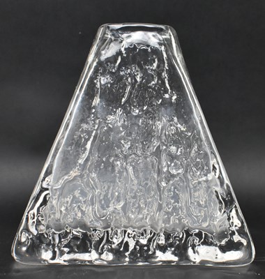 Lot 1 - GEOFFREY BAXTER FOR WHITEFRIARS - 9674 PYRAMID GLASS VASE IN FLINT