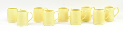 Lot 365 - KEITH MURRAY FOR WEDGWOOD - SET OF NINE CERAMIC DESIGN BEER MUGS