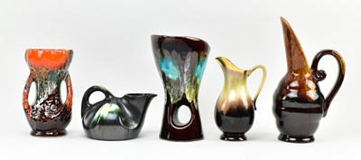 Lot 510 - COLLECTION OF VINTAGE EUROPEAN 1970S DRIP GLAZED DECORATIVE CERAMICS