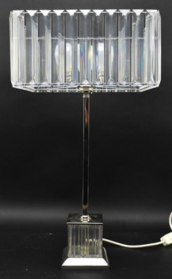 Lot 579 - VINTAGE SQUARED HOLLYWOOD REGENCY STYLE PLASTIC & CHROME TABLE LAMP