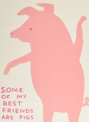 Lot 370 - DAVID SHRIGLEY - SOME OF MY BEST FRIENDS ARE PIGS - VINTAGE POSTER