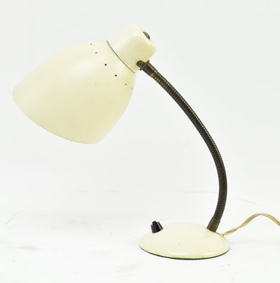 Lot 405 - VINTAGE MID CENTURY CREAM ENAMEL GOOSENECK DESK LAMP