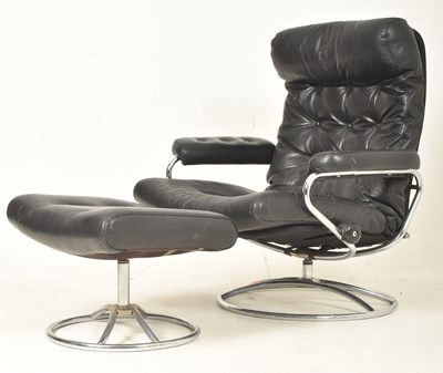 Lot 355 - EKORNES - SWEDISH MODERN DESIGN ARMCHAIR AND STOOL