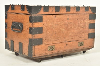 Lot 122 - 19TH CENTURY OAK AND IRON SILVER CHEST BY EDWARD BRIGHT