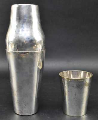 Lot 93 - FRENCH ART DECO BOSTON STYLE SILVER PLATED COCKTAIL SHAKER