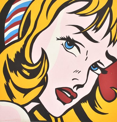 Lot 270 - AFTER ROY LICHTENSTEIN - GIRL WITH HAIR RIBBON - VINTAGE OIL ON CANVAS