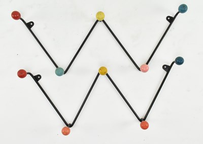 Lot 562 - MATCHING PAIR OF 20TH CENTURY WIREWORK ATOMIC / SPUTNIK COAT HOOK RACKS