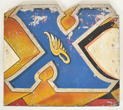 Lot 48 - X - 20TH CENTURY HAND PAINTED DODGEM PART SIGN