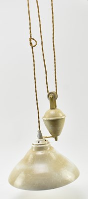 Lot 578 - EARLY 20TH CENTURY RISE & FALL ENAMEL CEILING PENDANT LIGHT