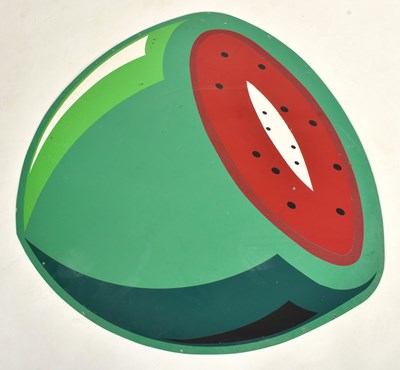 Lot 302 - LARGE 1970S ALUMINUM PAINTED ARCADE MELON DISPLAY