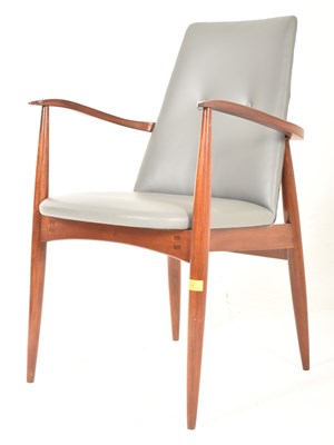 Lot 560 - PETER HAYWARD X VANSON - RETRO 20TH CENTURY LEATHER & TEAK OFFICE ELBOW CHAIR