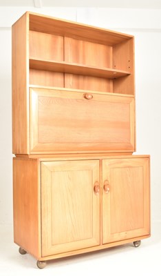 Lot 107 - ERCOL - WINDSOR RANGE - BLONDE ELM HIGHBOARD BOOKCASE CABINET