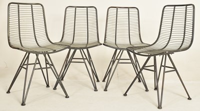 Lot 327 - SET OF FOUR MODERN DESIGNER METAL FRAMED DINING CHAIRS