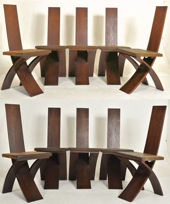 Lot 603 - PRESTIGE - FRENCH MODERN DESIGN - TEN SOLID OAK DINING CHAIRS
