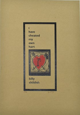 Lot 90 - BILLY CHILDISH - I HAVE CHEATED MY OWN HART - SIGNED PRINT