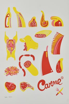 Lot 108 - DOMA - LIMITED EDITION UNTITLED BUTCHERS CARNE PRINT POSTER