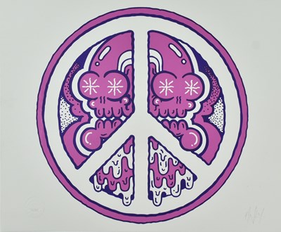 Lot 124 - PINKY - PEACE SIGN - ORIGINAL SIGNED LIMITED EDITION SCREENPRINT