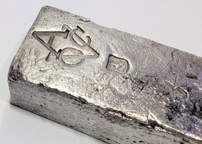 Lot 5 - DUTCH (V.O.C.) SILVER INGOT BAR SALVAGE ROOSWIJK CARGO CIRCA 1739