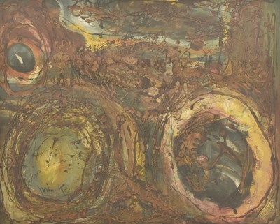 Lot 139 - UNKNOWN ARTIST - MIXED MEDIA ON BOARD ABSTRACT