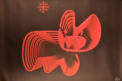 Lot 142 - PURE EVIL - NEON BUNNY - LIMITED EDITION WRAPPING PAPER 2018