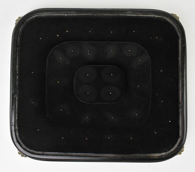 Lot 82 - VICTORIAN CIRCA 1825 GLASS DOME WITH EBONISED BLACK WOODEN BASE