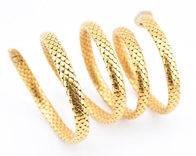 Lot 9 - 19TH CENTURY FRENCH 18CT GOLD DIAMOND & RUBY SERPENT BANGLE