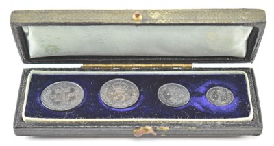 Lot 50 - CASED SET OF QUEEN VICTORIA MAUNDY MONEY 1898