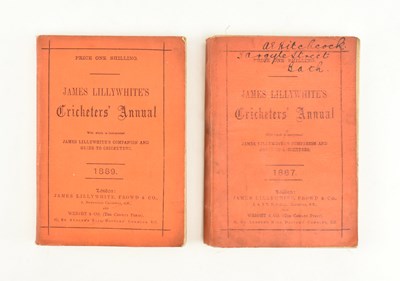 Lot 23 - CRICKET INTEREST. 1887 & 1889 JAMES LILLYWHITE'S CRICKETERS' ANNUAL IN ORIG. BINDINGS