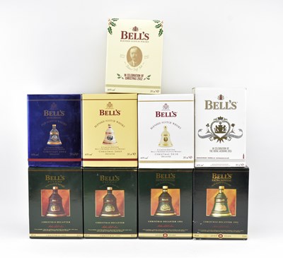 Lot 165 - NINE BELL'S BOXED BLENDED SCOTCH WHISKY DECANTERS