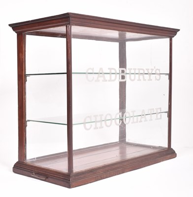 Lot 10 - CADBURY'S CHOCOLATE - EARLY 20TH CENTURY MAHOGANY & GLASS SHOP DISPLAY CABINET