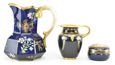 Lot 21 - COLLECTION OF LATE 19TH CENTURY COBALT & GILT CHINA